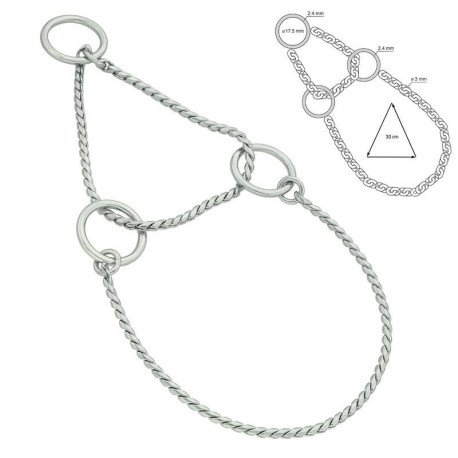 Collier martingale maille serpent chromé